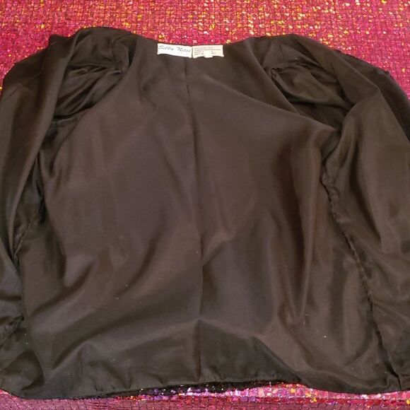 VNTG Silky Nites NY Pure Silk Beaded Jacket - Picture 8 of 9